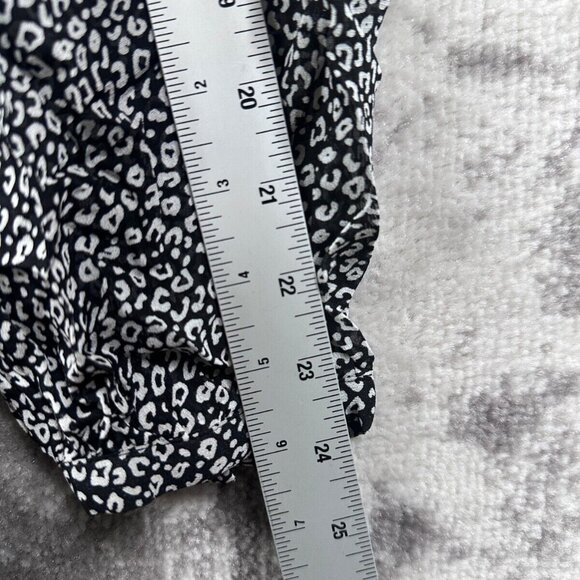 Maeve Dress Small Womens Black & White Shift Leopard Print Faux Wrap - Picture 6 of 9